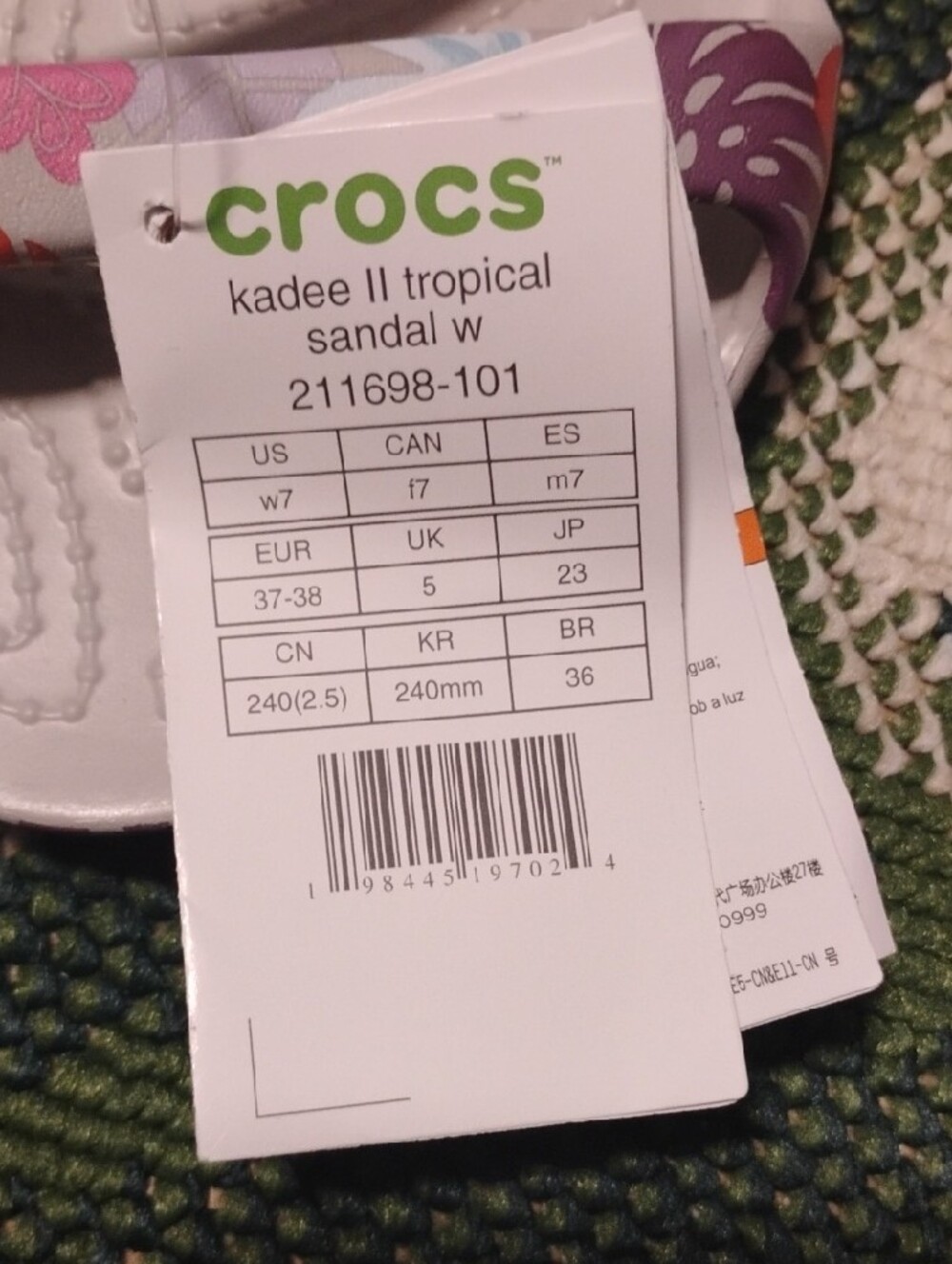CROCS Women's White Sandals with Multicolor Floral Straps - Picture 3 of 3